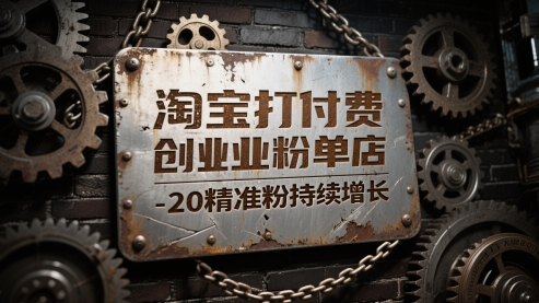 淘宝打付费创业粉单店每天稳定10-20精准粉持续增长【揭秘】