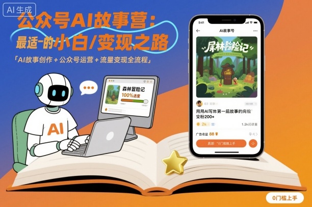 公众号ai故事营，最适合小白的自媒体变现之路