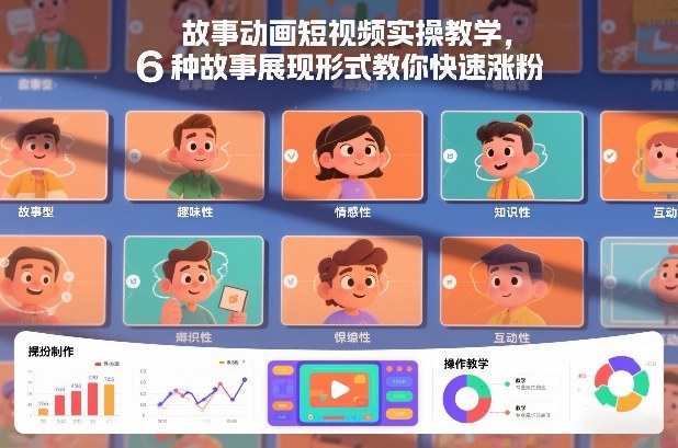 故事动画短视频实操教学，6种故事展现形式教你快速涨粉