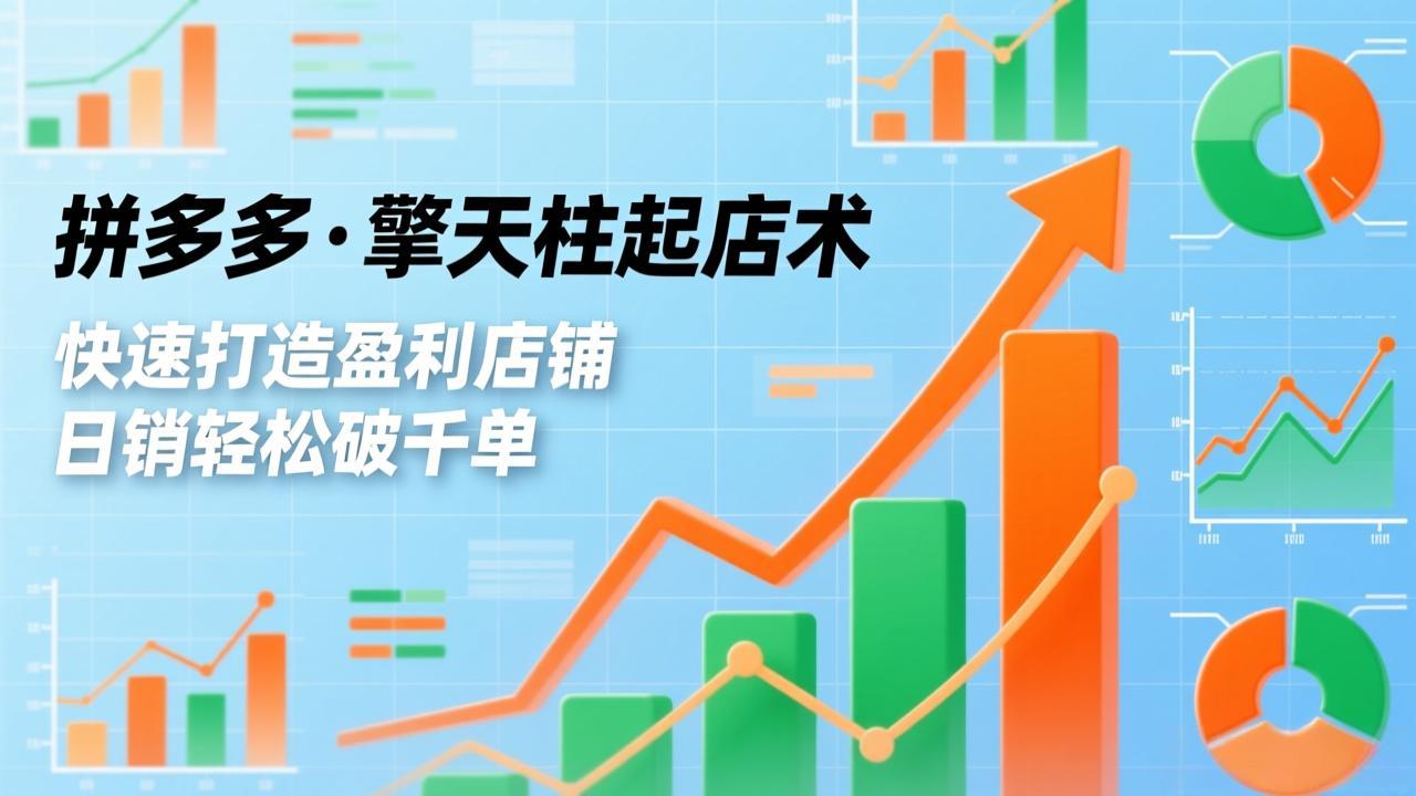 拼多多·擎天柱起店术，爆流布局、利润起飞、不断流，快速打造盈利店铺，日销破千单(更新